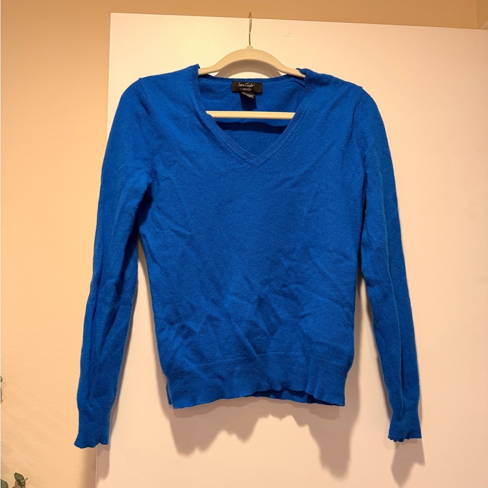 Lord & Taylor Blue Cashmere Sweater